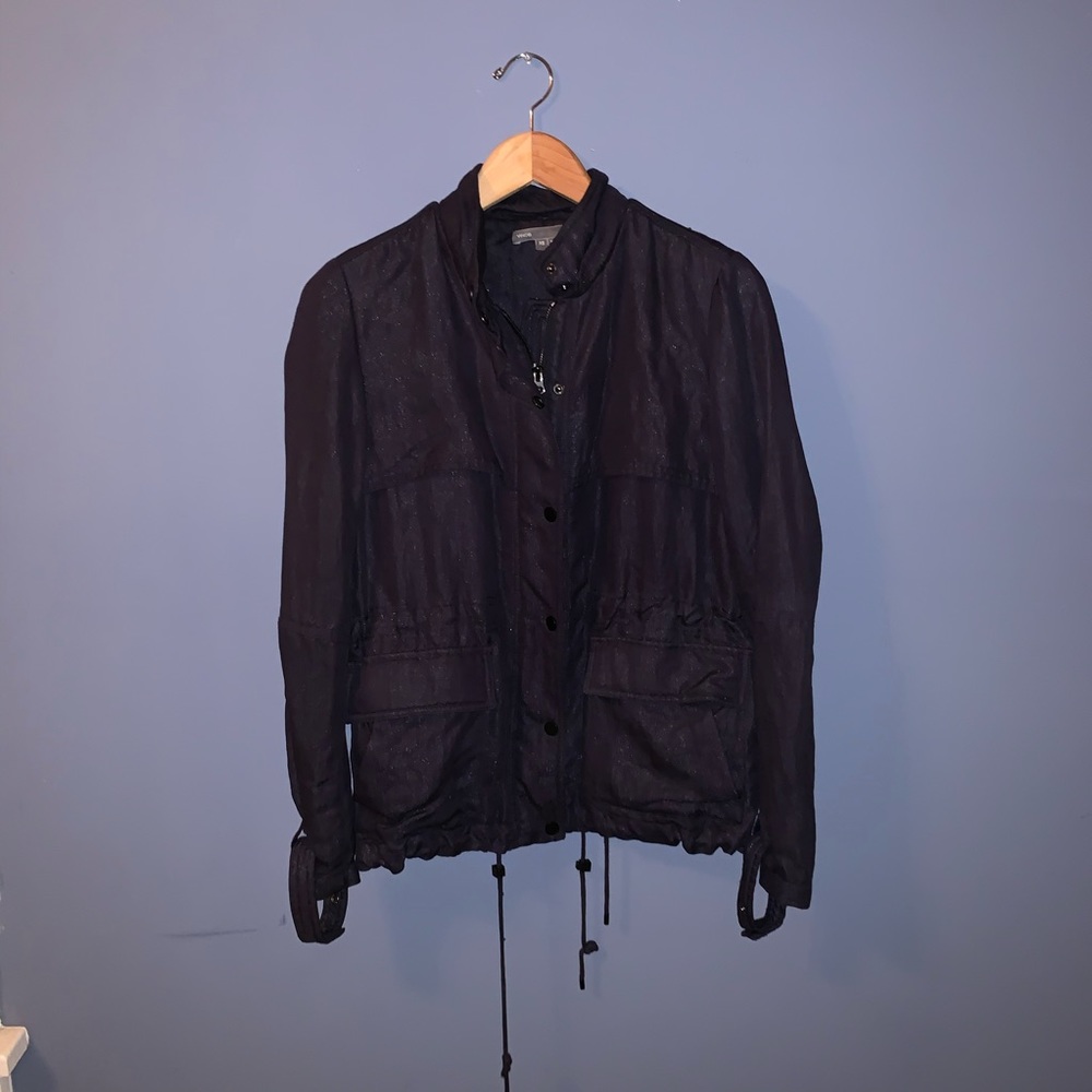 Vince Navy Blue Tencel Jacket Size XS